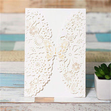 Butterfly Laser-cut invitation white