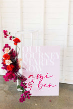 pink and red our journey welcome sign neon dream collaboration