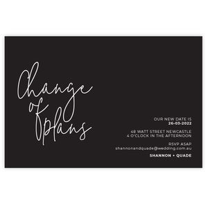 change of date card black and white