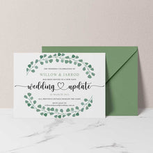 change the date card eucalyptus green envelope