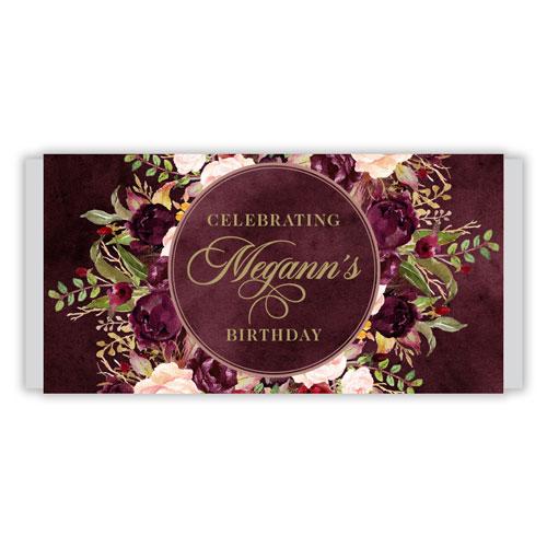Moody floral design chocolate wrapper, party favor