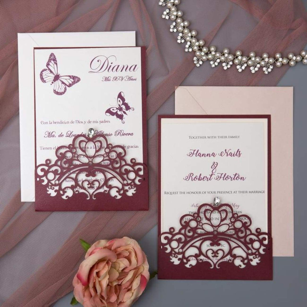 'Crown Quinceanera' - Laser cut Sleeve
