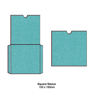 curious metallic turquoise blue square invitation sleeve