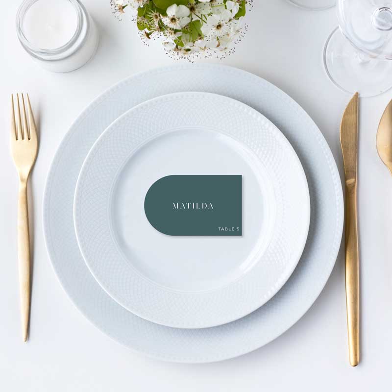 diecut arch white ink printing place card