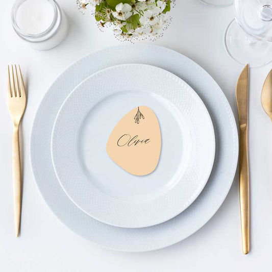 diecut pebble place card buttermilk