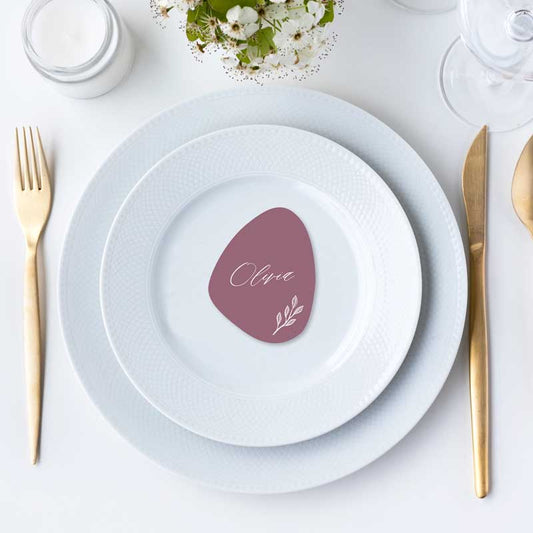 diecut pebble place card wild rose