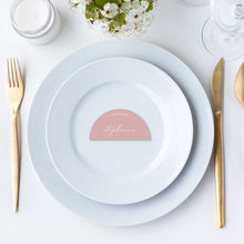 diecut arch place card white wild rose pink
