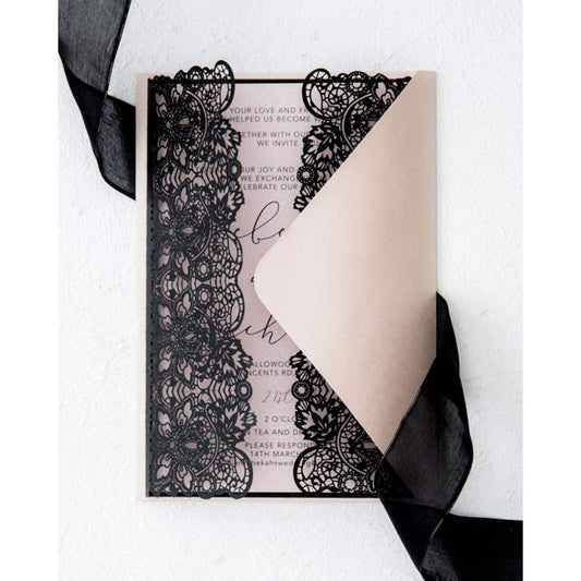 black Laser-cut invitation