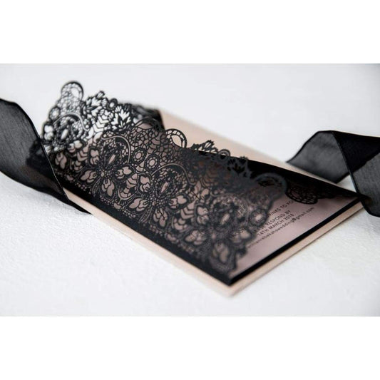black Laser-cut invitation