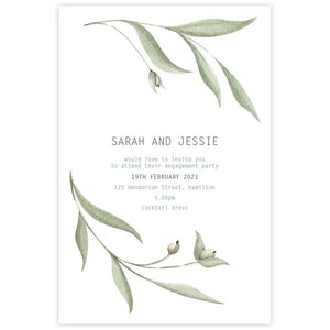 botanic leaf wedding invitation