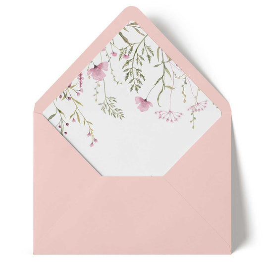 pink wild blooms envelope liner
