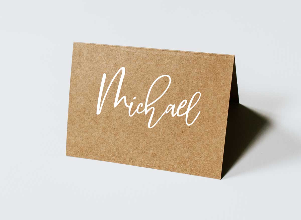 Folded on sale name cards