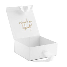 bridesmaid proposal box hamper box white decal
