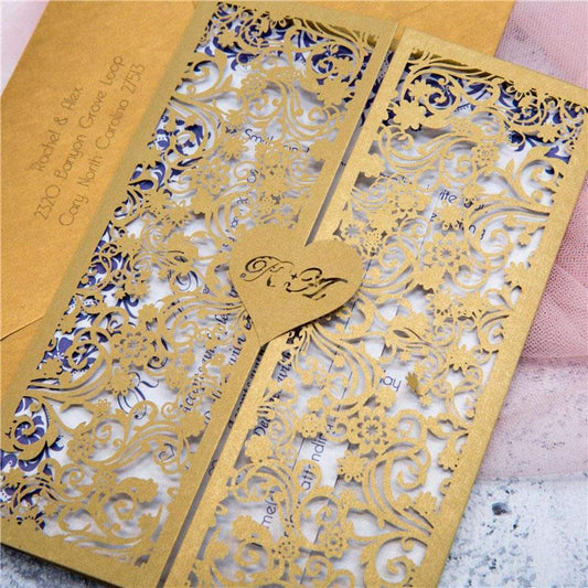Heart on Fairy Vine' - Laser-cut - Personalised - Gate Fold