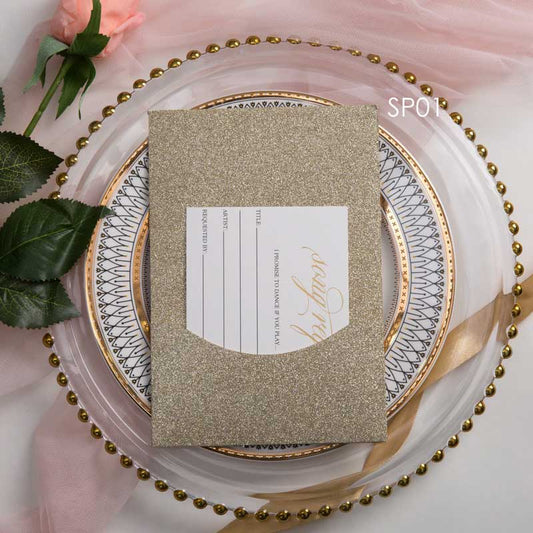 laser-cut add a pocket rectangle champagne gold glitter