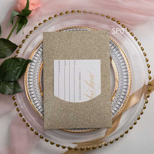 laser-cut add a pocket rectangle champagne gold glitter