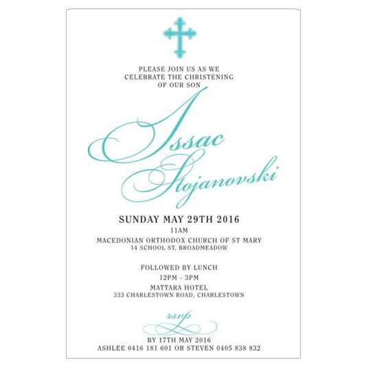 cross christening invitation