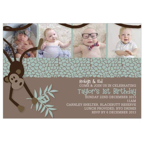 Jungle themed birthday invitation