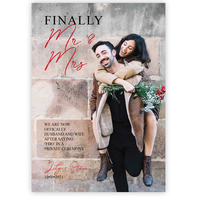personalised elopement card