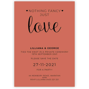 nothing fancy just love elopement card colour