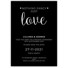 nothing fancy just love elopement card black