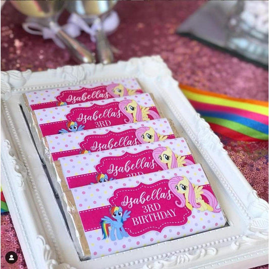 My little pony themed chocolate wrapper, in tray