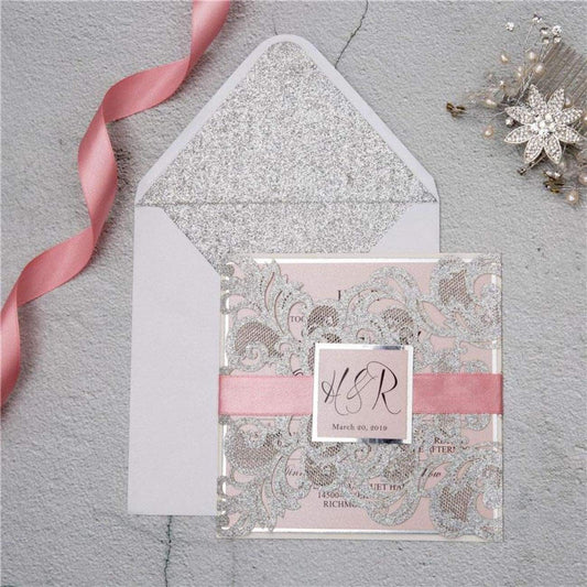Lace Swirl Gates Glitter' - Laser-cut Gate Fold