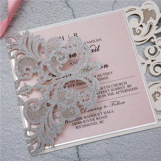 Lace Swirl Gates Glitter' - Laser-cut Gate Fold