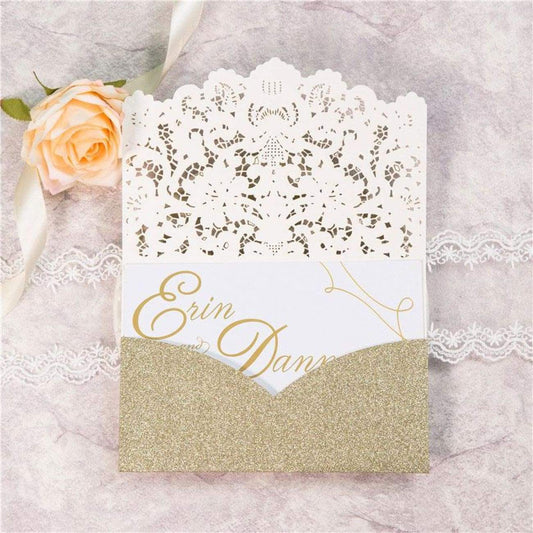 Laced Pocket Glitter' - Laser-cut Tri-fold Pocket