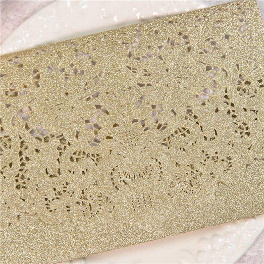Laced Pocket Glitter' - Laser-cut Tri-fold Pocket