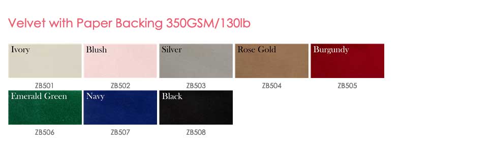velvet paper colour swatch