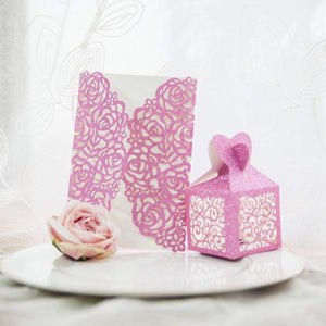 'Luxury Rose Swirl Glitter'- Laser cut - Favor Box