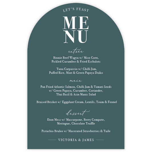 Die-cut Arch - Menu Card