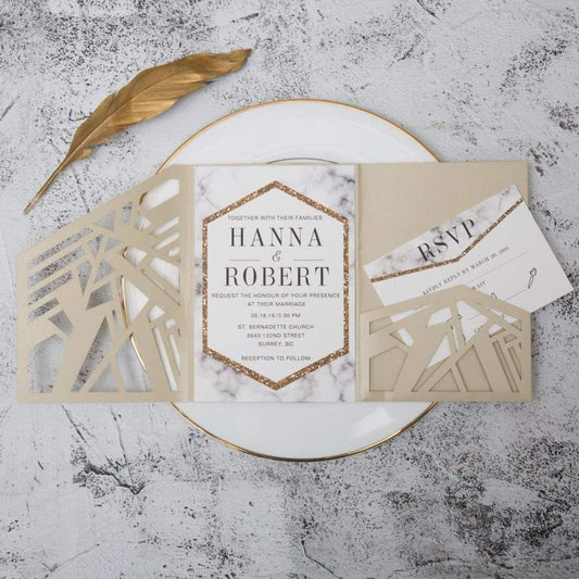 Modern Geometric' - Laser-cut Tri-fold Pocket
