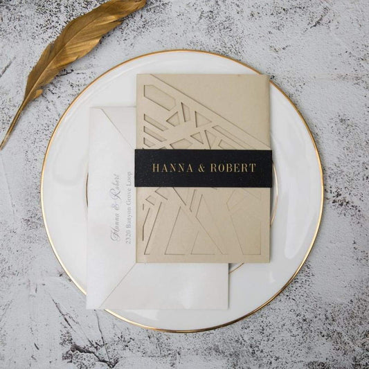 Modern Geometric' - Laser-cut Tri-fold Pocket