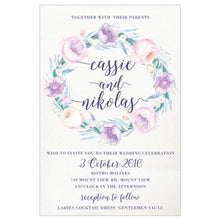 watercolour peonie wedding invitation