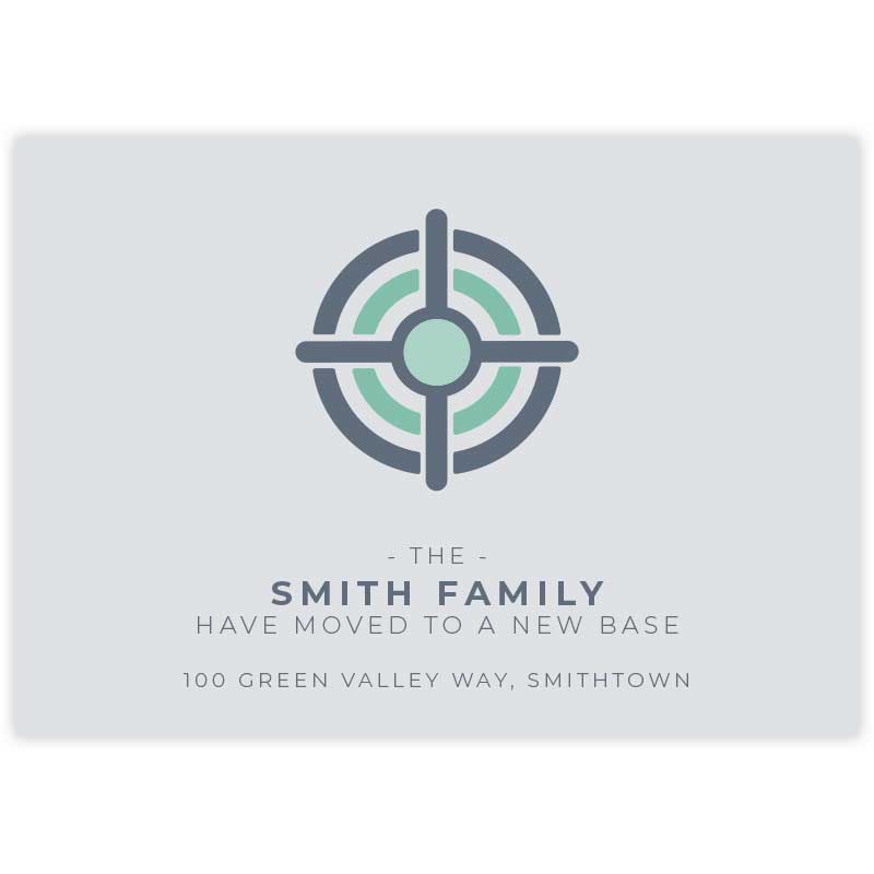 moving announcement card base target