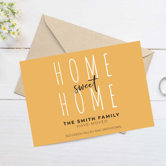 moving announcement card home sweet home