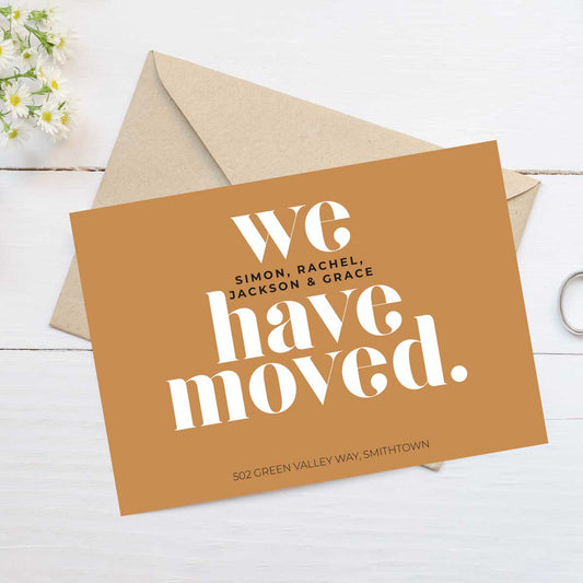 we have moved moving announcement card