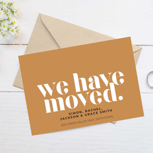 we have moved moving announcement card