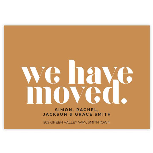 we have moved moving announcement card