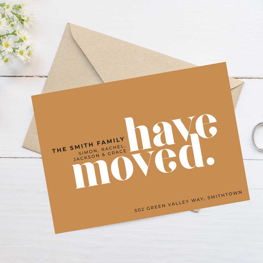 we have moved moving announcement card
