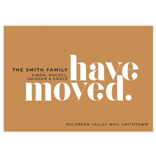 we have moved moving announcement card