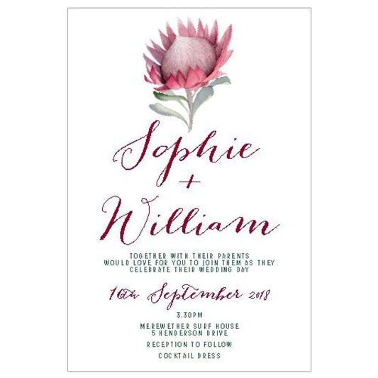 King Protea Wedding invitation