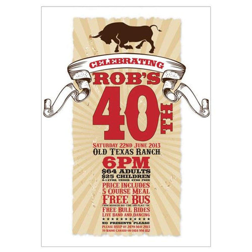 Rodeo birthday invitation