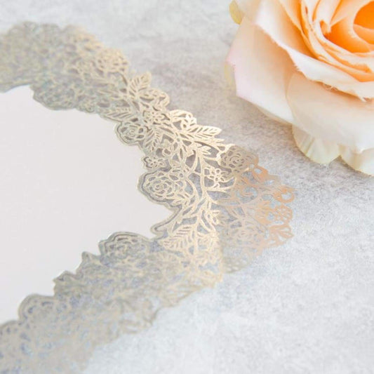 Rose Border Mirror' - Laser-cut Flat Card