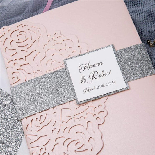 silver glitter belly band tag