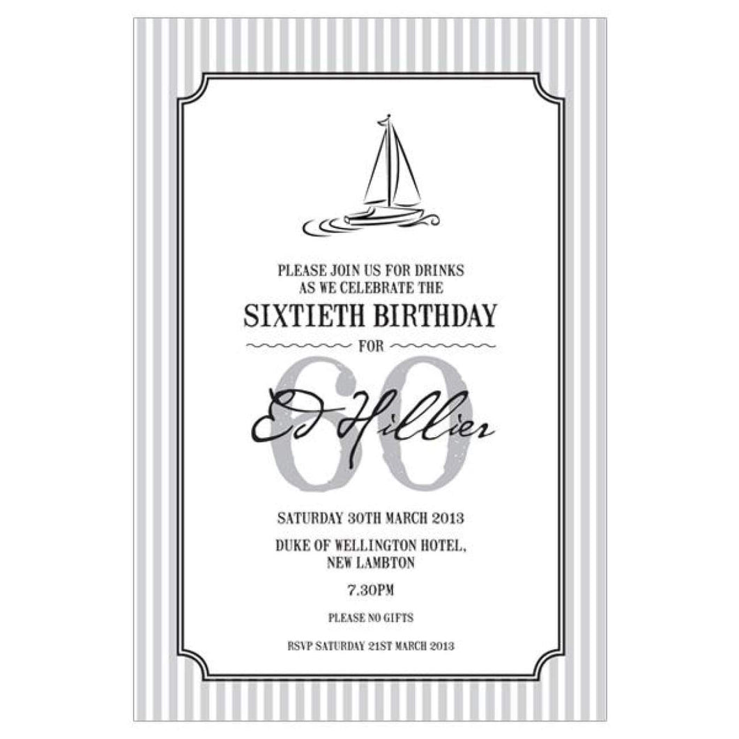 Sailboat birthday invitation