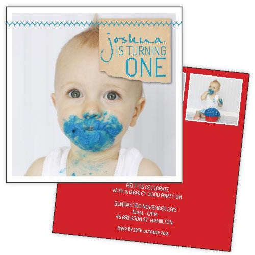 Smash the Cake Boy birthday invitation