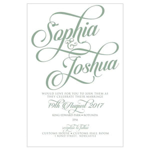 modern script wedding invitation